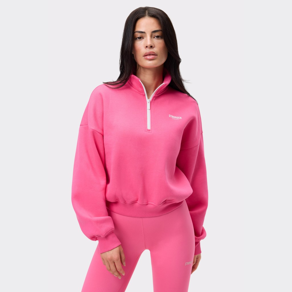 Stronger Hálfrennd Peysa Fandango Pink