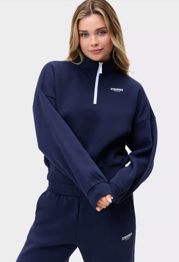 Stronger Hálfrennd Peysa Navy Blazer
